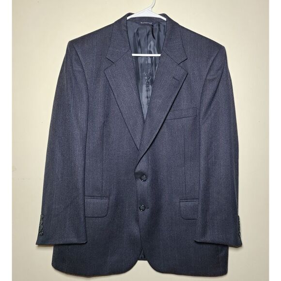 Vintage 2pc Burberrys Grey Wool Suit Jacket & Trouser Set - Picture 2 of 16